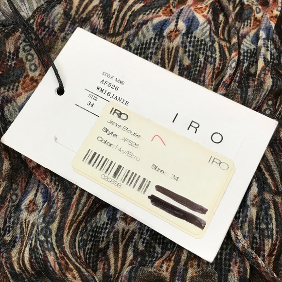 IRO Janie Bell Sleeve Ruffle Printed Blouse - Picture 5 of 8